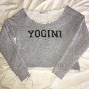 Spiritual Gangster off the shoulder crop crewnneck